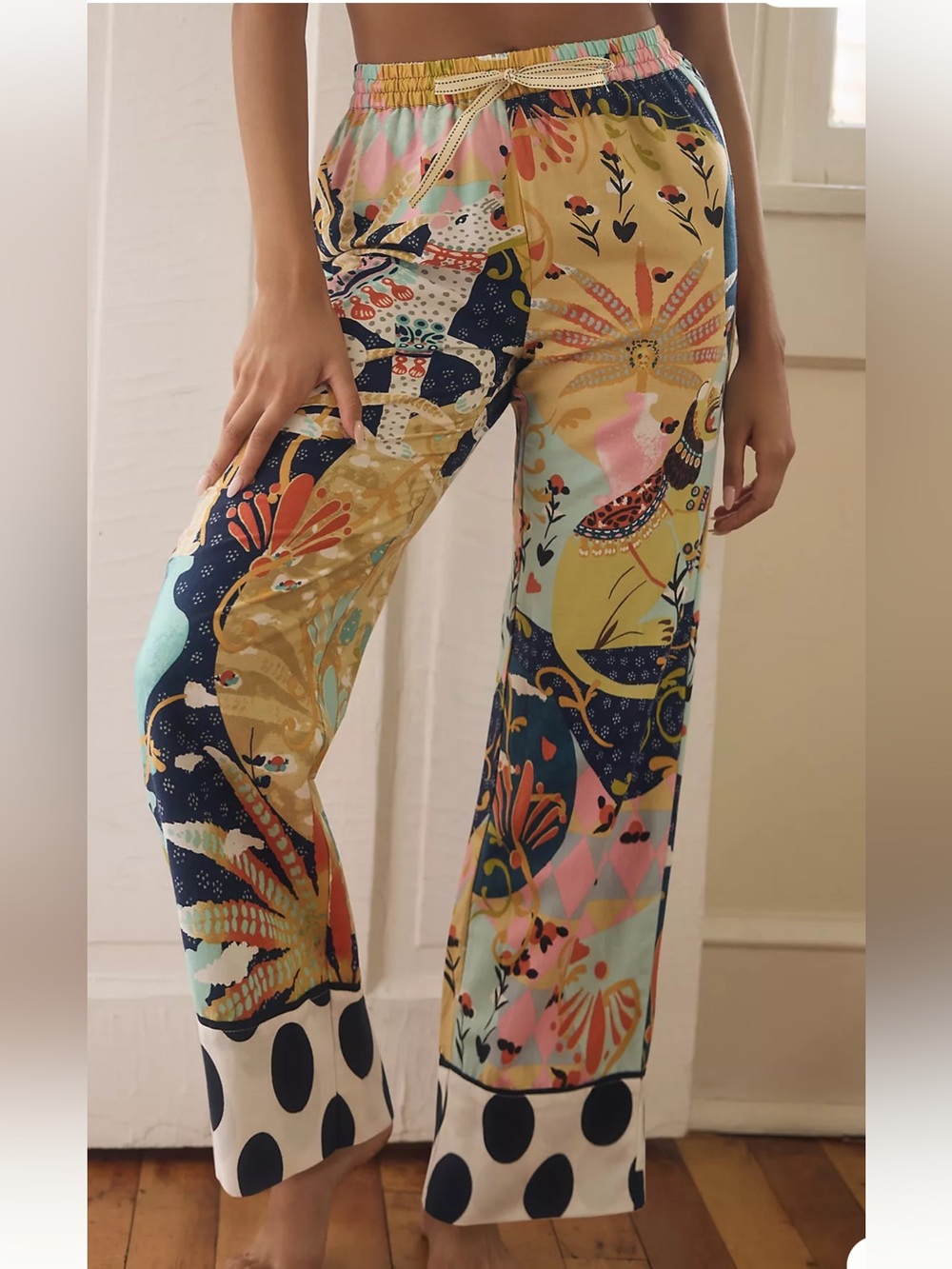 Alessandro Florio for Anthropologie Wide-Leg Flannel Pyjama Bottoms Size S